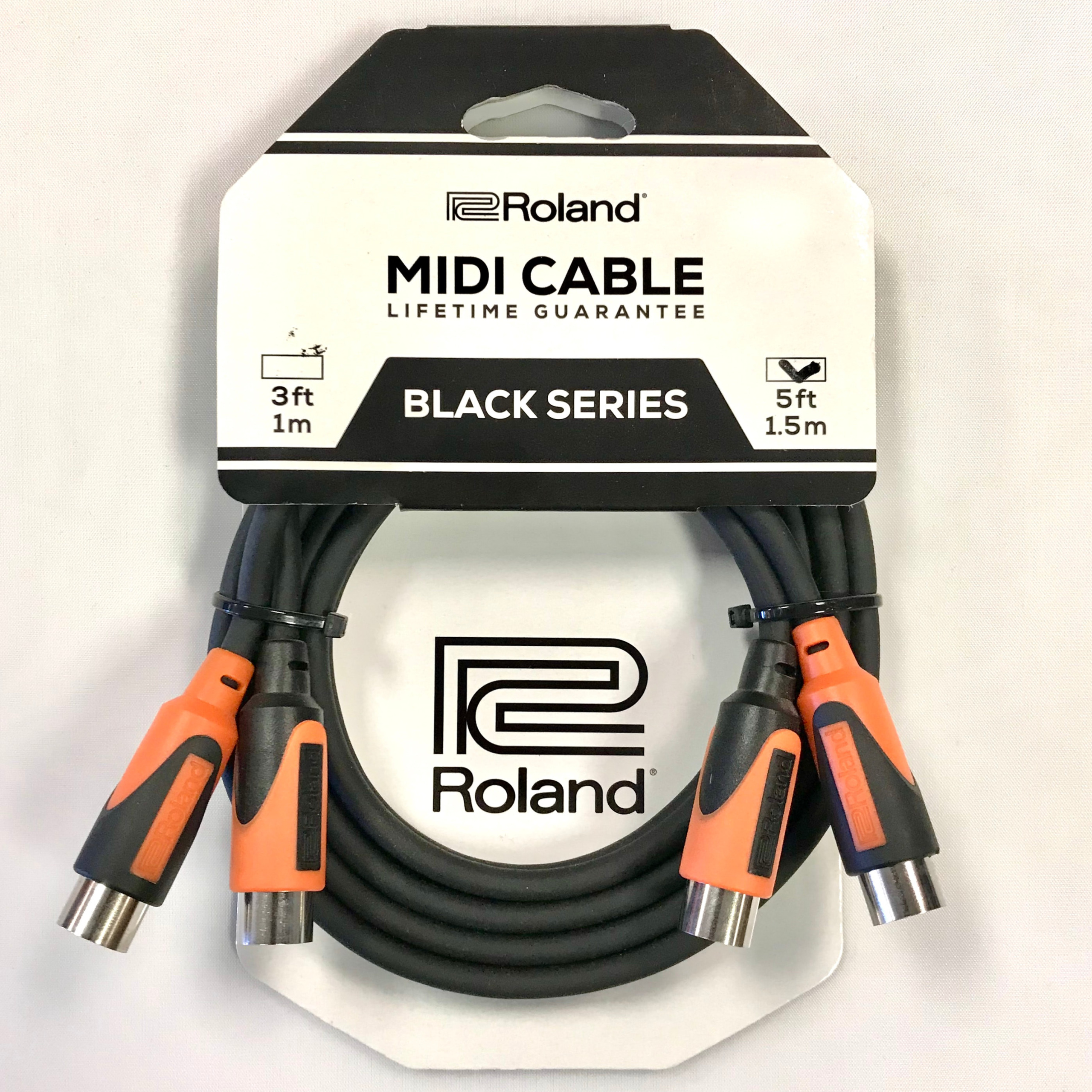  Roland 15ft MIDI Cable-Black Series, 15 feet (RMIDI